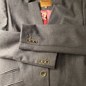 Ted Baker Charcoal Blazer with Floral Pink Lining